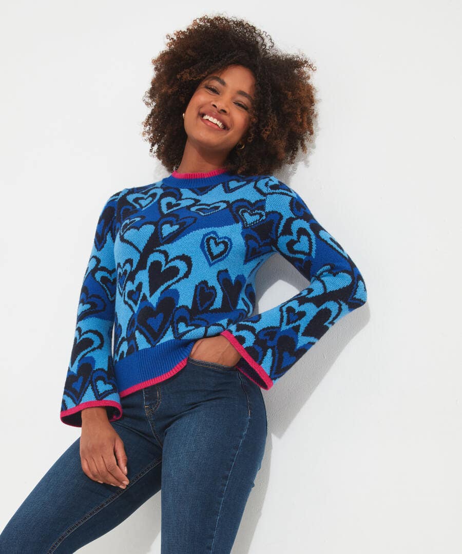 Shop Women's Collection | Cardigans & Coatigans | Top Picks | Top Picks Joe Browns All Heart Jumper Blue