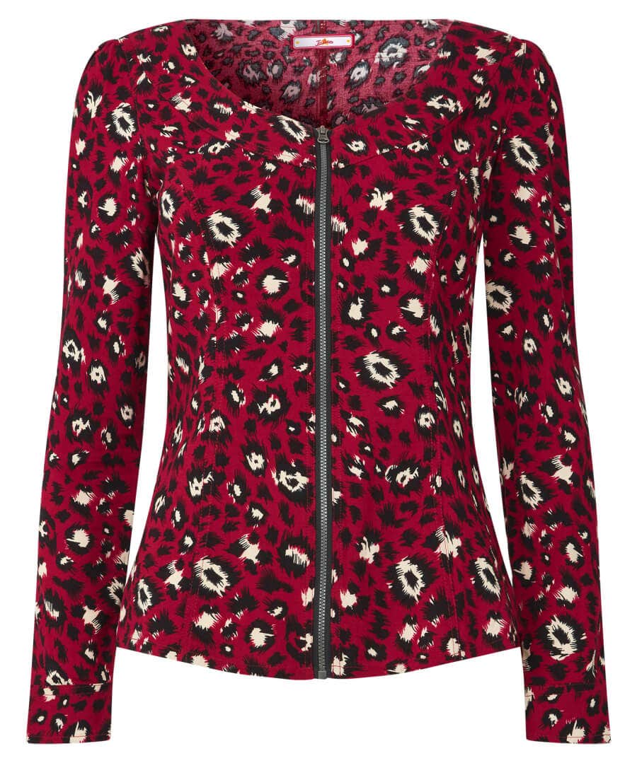 Sale Tops, Tunics & Blouses | Women's Joe Browns Amazing Animal Zip Top Red