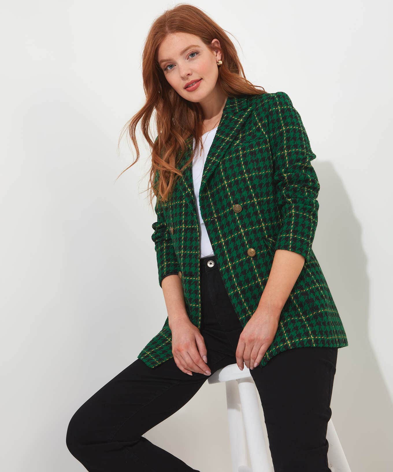 Waistcoats | Coats & Jackets | Shop Blazers | Sale Coats & Jacket | Women's | Women's | Women's | Women's Joe Browns Beautifully Bold Check Jacket Green