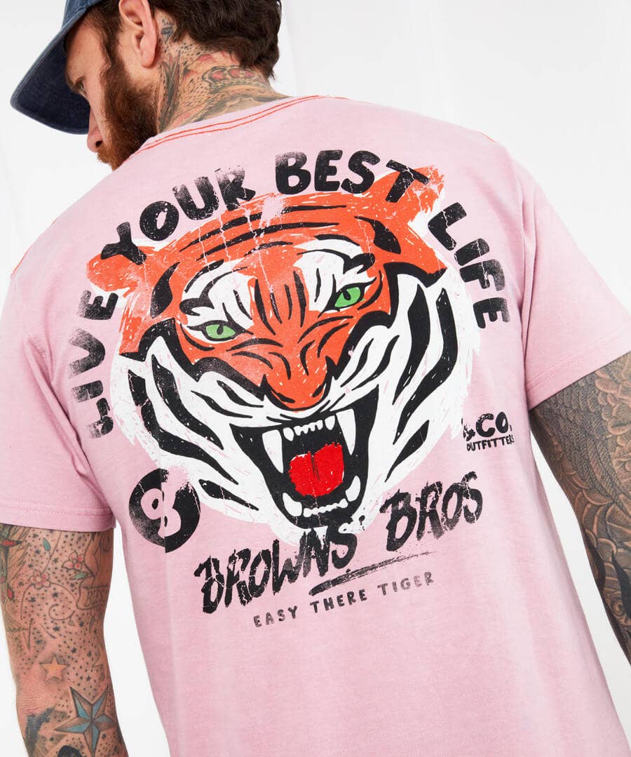 Sale Tops & T-Shirts | Men，s Joe Browns Best Life Tee Pink