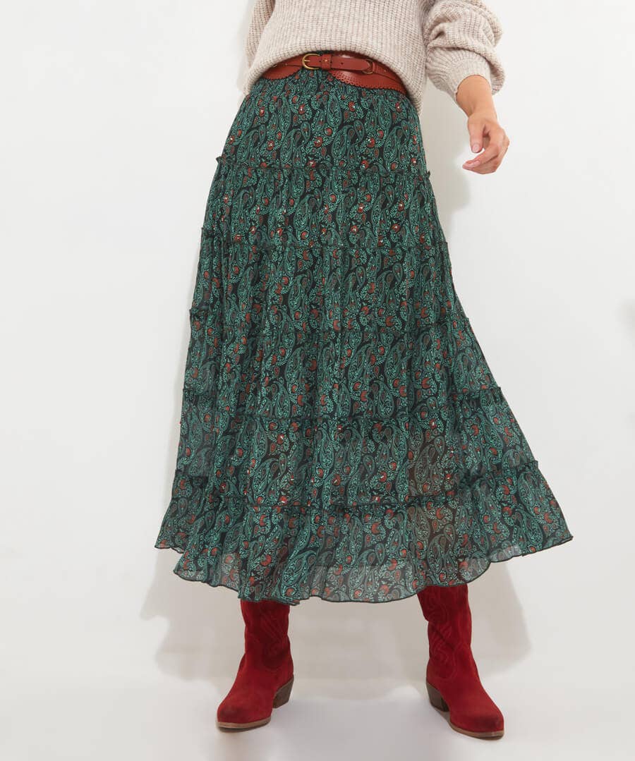 Shop Women's Collection | Occasion Outfits | Skirts | Sale Skirts | Top Picks | Top Picks | Women's | Women's Joe Browns Boho Days Beaded Skirt Green