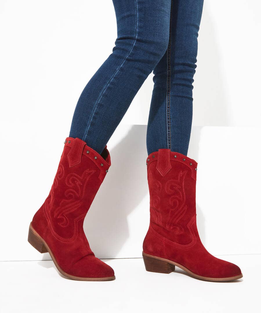 Knee High Boots | Ankle Boots | Boots & Shoes | Sale Boots & Shoes | Top Picks | Top Picks | Women's | Women's Joe Browns Bourbon Street Suede Boots Red