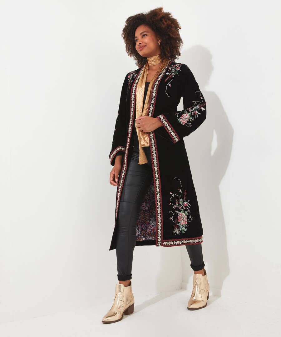 Shop Women's Collection | Occasion Outfits | Gifts | Coats & Jackets | Top Picks | Top Picks | Women's | Women's Joe Browns Boutique Embroidered Kimono Black