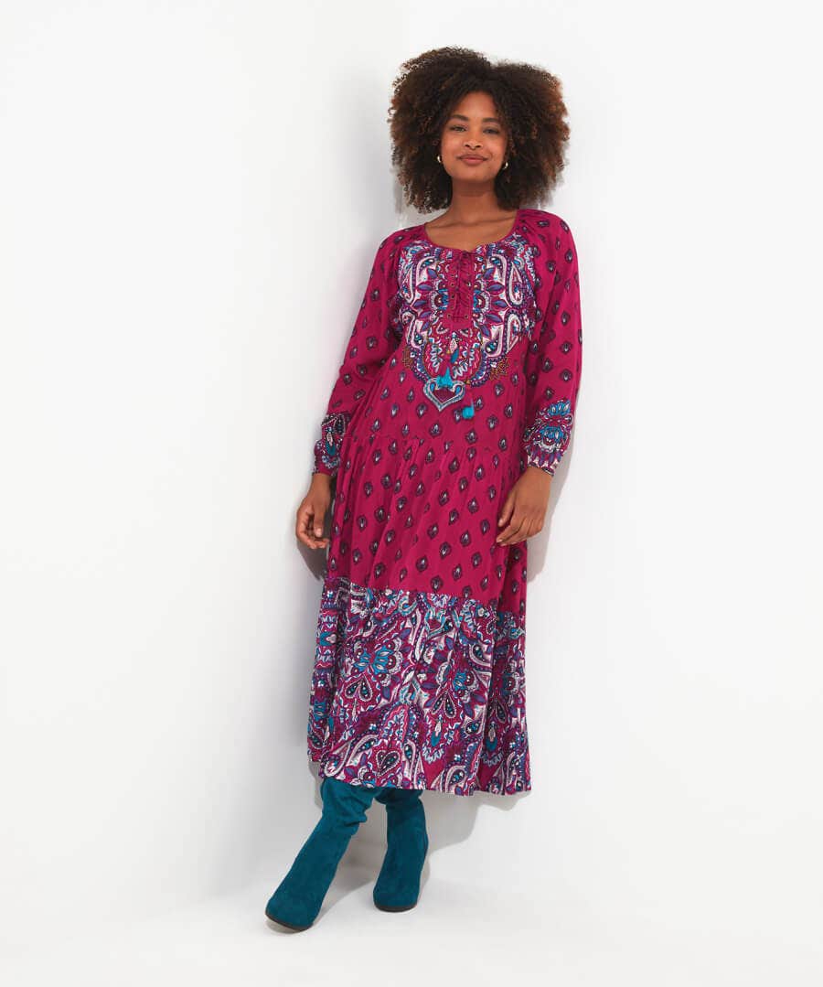 Shop Women's Collection | Vintage & Retro Dresses | Maxi Dresses | Boho Dresses | Party Dresses | Occasion Outfits | Petite | Dresses | Sale Dresses | Top Picks | Top Picks | Top Picks | Top Picks | Top Picks | Top Picks | Women's | Women's | Women's Joe Browns Brilliantly Boho Beaded Dress Pink