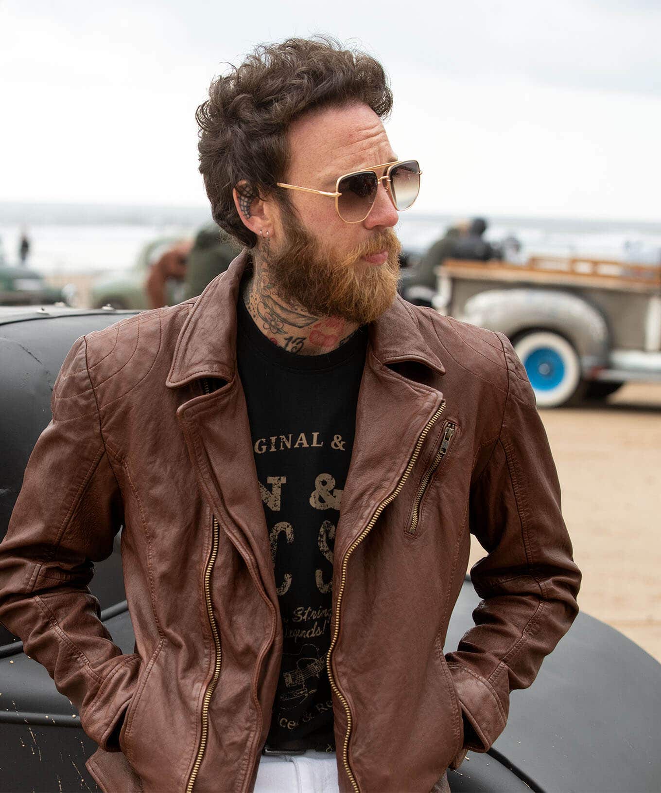 Shop Men's Collection | Leather Jackets | Top Picks | Men，s Joe Browns Burner Leather Jacket Tan