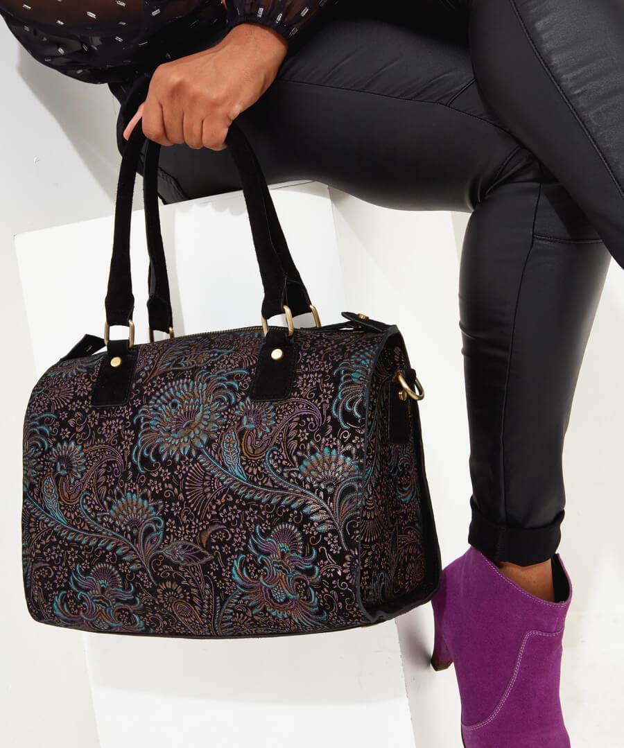 Handbags & Purses | Accessories & Jewellery | Women's | Women's Joe Browns Carmen Print Suede Weekender Bag Black Multi