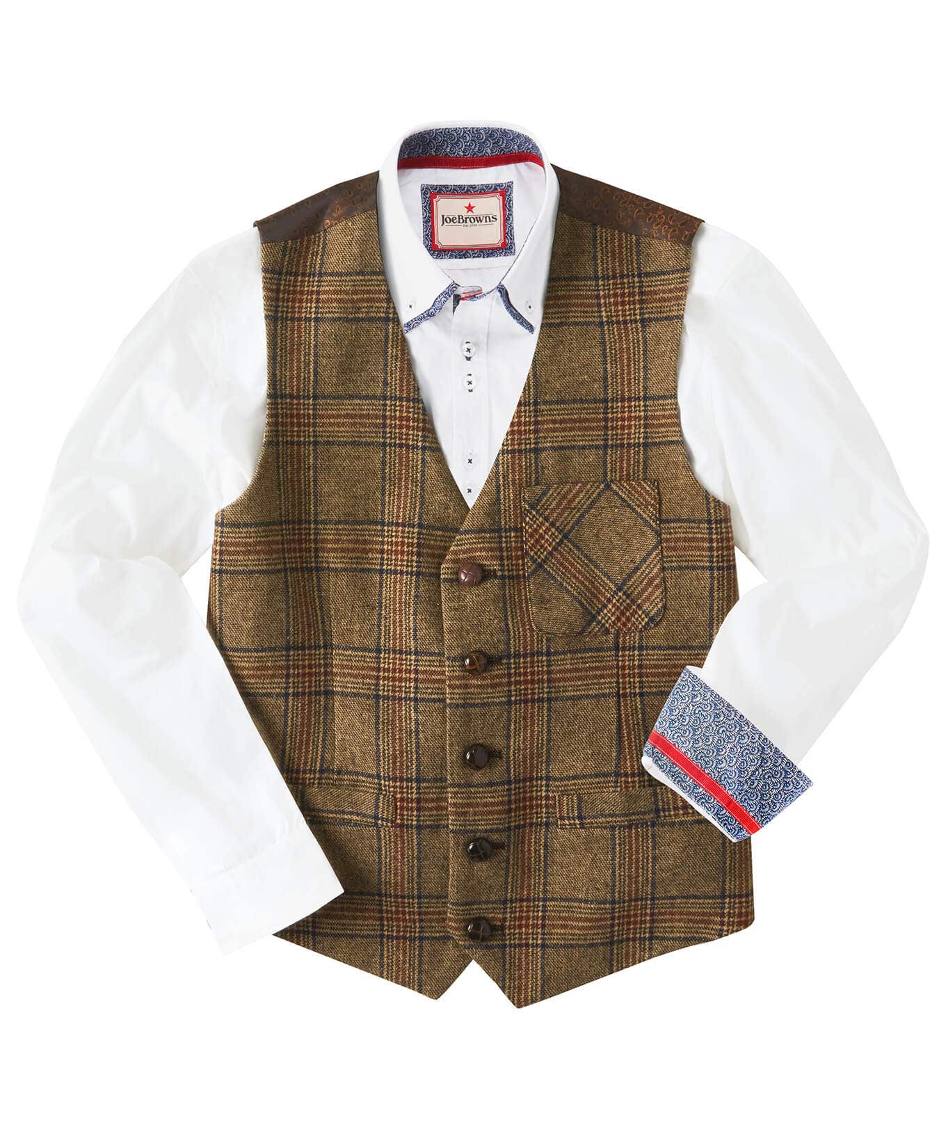 Waistcoats | Coats & Jackets | Sale Waistcoats | Men，s | Men，s | Men，s Joe Browns Charming Check Waistcoat Brown/Red / Green