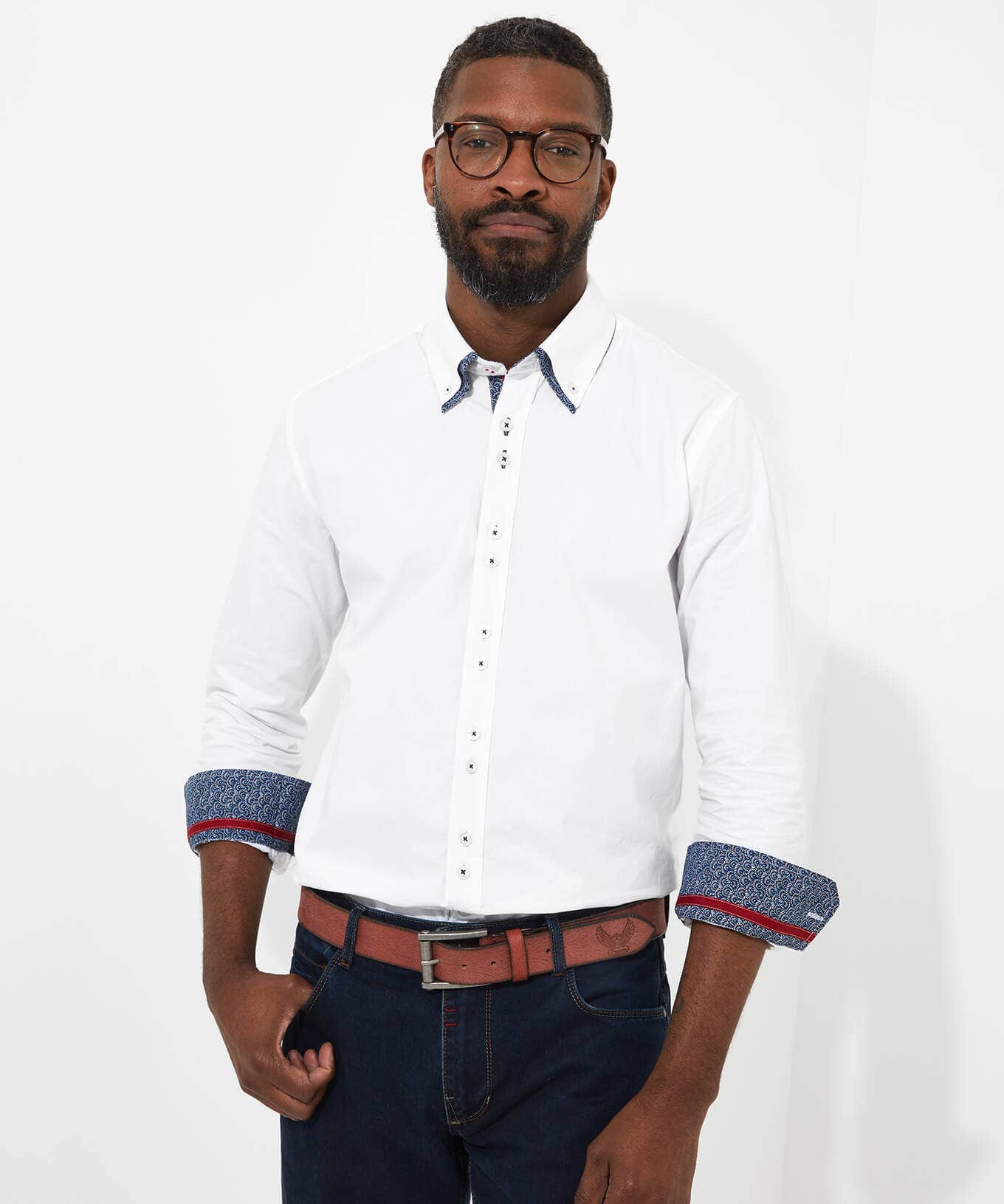 Shop Men's Collection | Work Shirts | Men's Tailoring | Shirts | Sale Shirts | Top Picks | Top Picks | Top Picks | Men，s | Men，s Joe Browns Charming Double Collar Shirt White