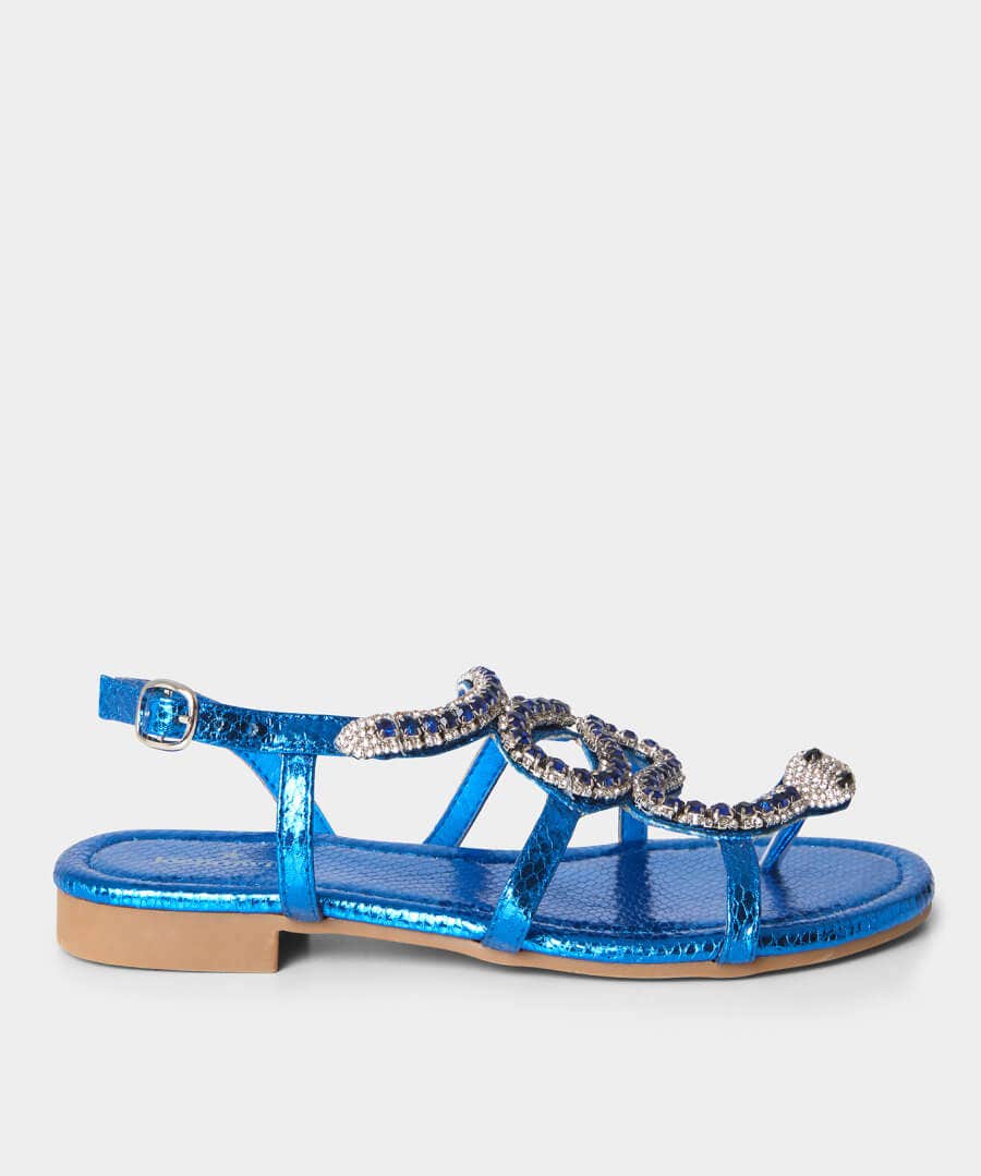 Sale Boots & Shoes | Women's Joe Browns Cleo Diamante Snake Sandals Blue Multi