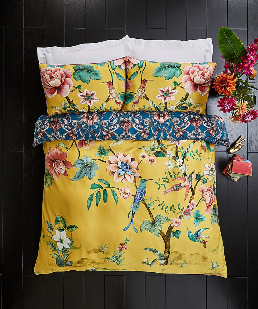 Bedroom | Rebel Residence | Floral Décor | Nature Décor | Animal Décor | Bedding | Home | Home | Home | Home | Home | Home Joe Browns Contemporary Chinoiserie Reversible Bed Set Chartreuse