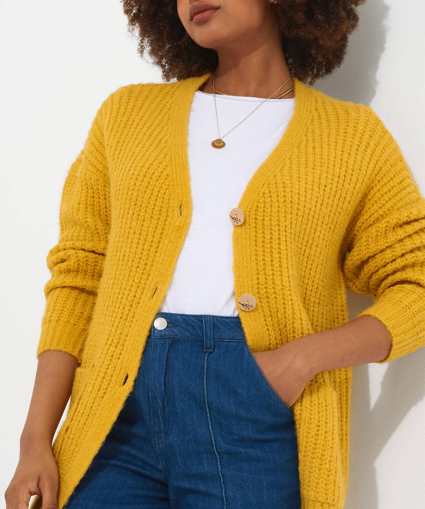 Cardigans & Coatigans | Sale Knitwear & Jumpers | Top Picks | Women's Joe Browns Cool Cosy Knit Cardigan Ochre