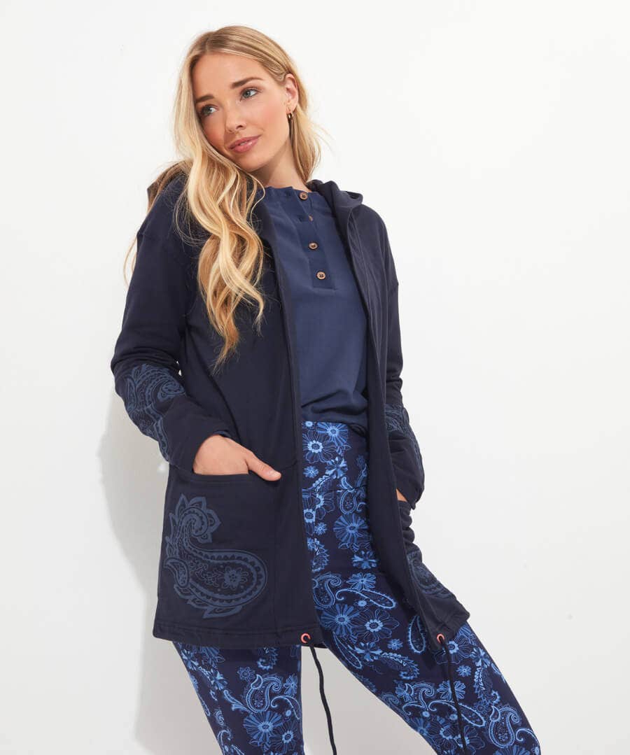 Pyjamas & Loungewear | Activewear | Sale Pyjamas & Loungewear | Sale Tops, Tunics & Blouses | Women's | Women's | Women's | Women's Joe Browns Cosy Longline Hoodie Blue