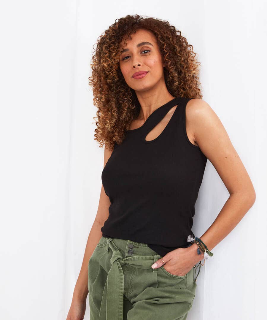 Sale Tops, Tunics & Blouses | Women's Joe Browns Cutabout Rib Vest Black / White