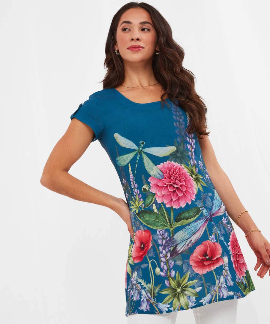 Sale Tops, Tunics & Blouses | Women's Joe Browns Darling Dragonfly Tunic Blue