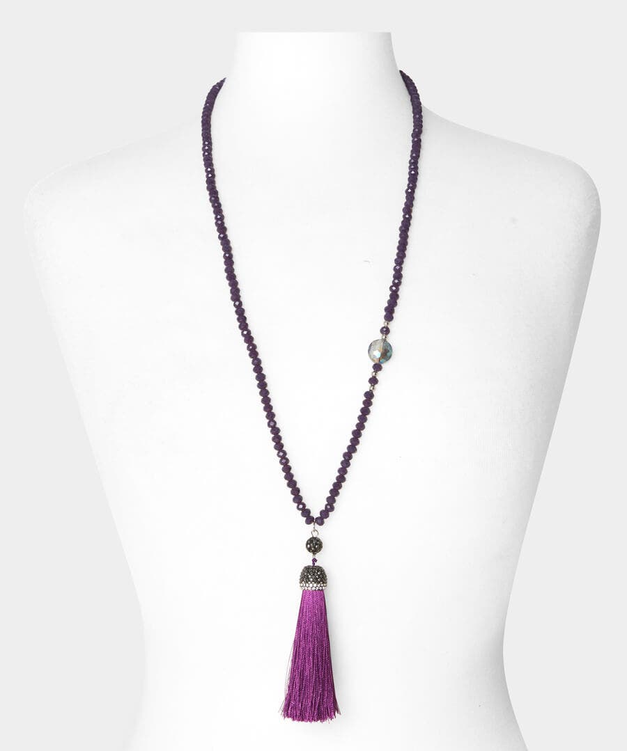 Accessories & Jewellery | Sale Accessories & Jewellery | Women's | Women's Joe Browns Dazzle Me Tassel Necklace Purple / Silver Grey