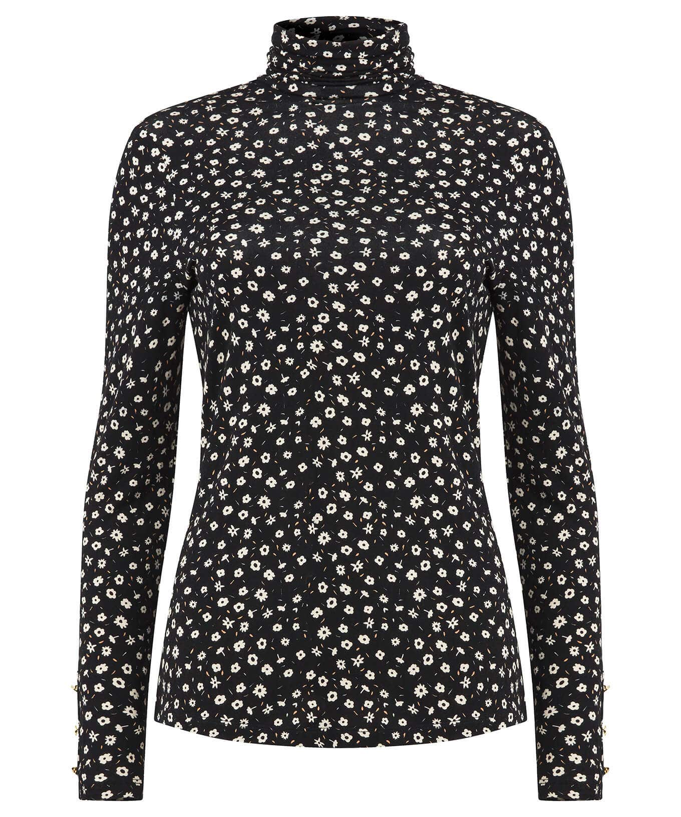 Tops, Tunics & Blouses | Sale Tops, Tunics & Blouses | Women's | Women's Joe Browns Ditsy Floral Roll Neck Black