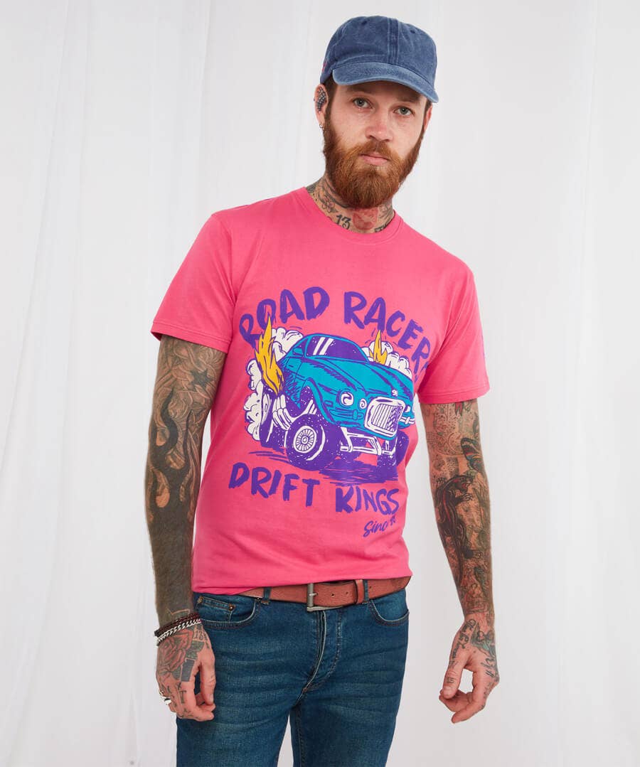 Sale Tops & T-Shirts | Men，s Joe Browns Drift Kings Tee Pink