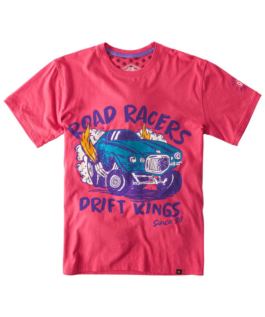 Sale Tops & T-Shirts | Men，s Joe Browns Drift Kings Tee Pink