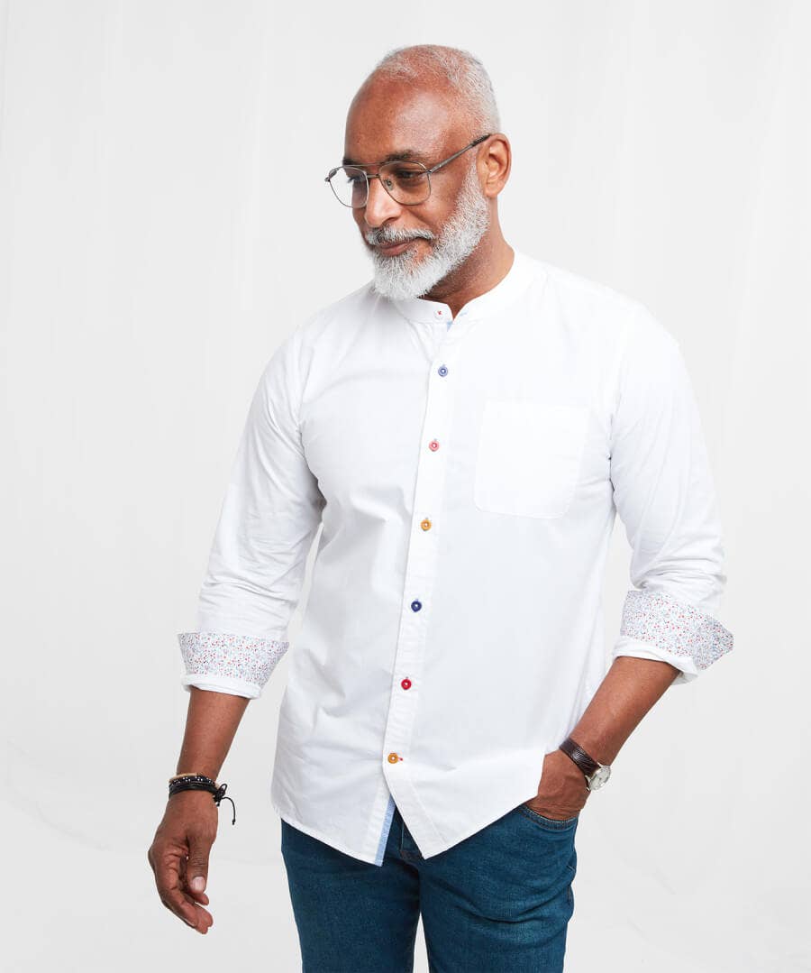 Work Shirts | Shirts | Top Picks | Men，s Joe Browns Easy Going Grandad Shirt White