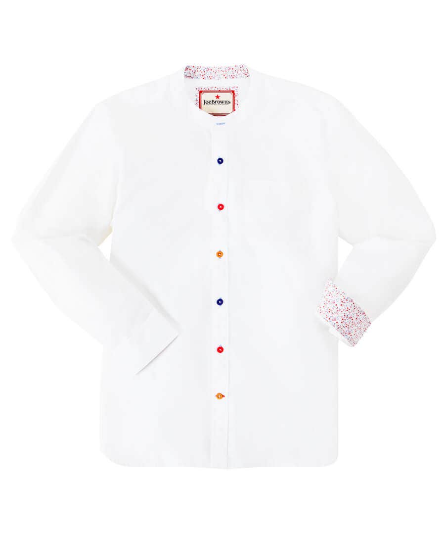 Work Shirts | Shirts | Top Picks | Men，s Joe Browns Easy Going Grandad Shirt White