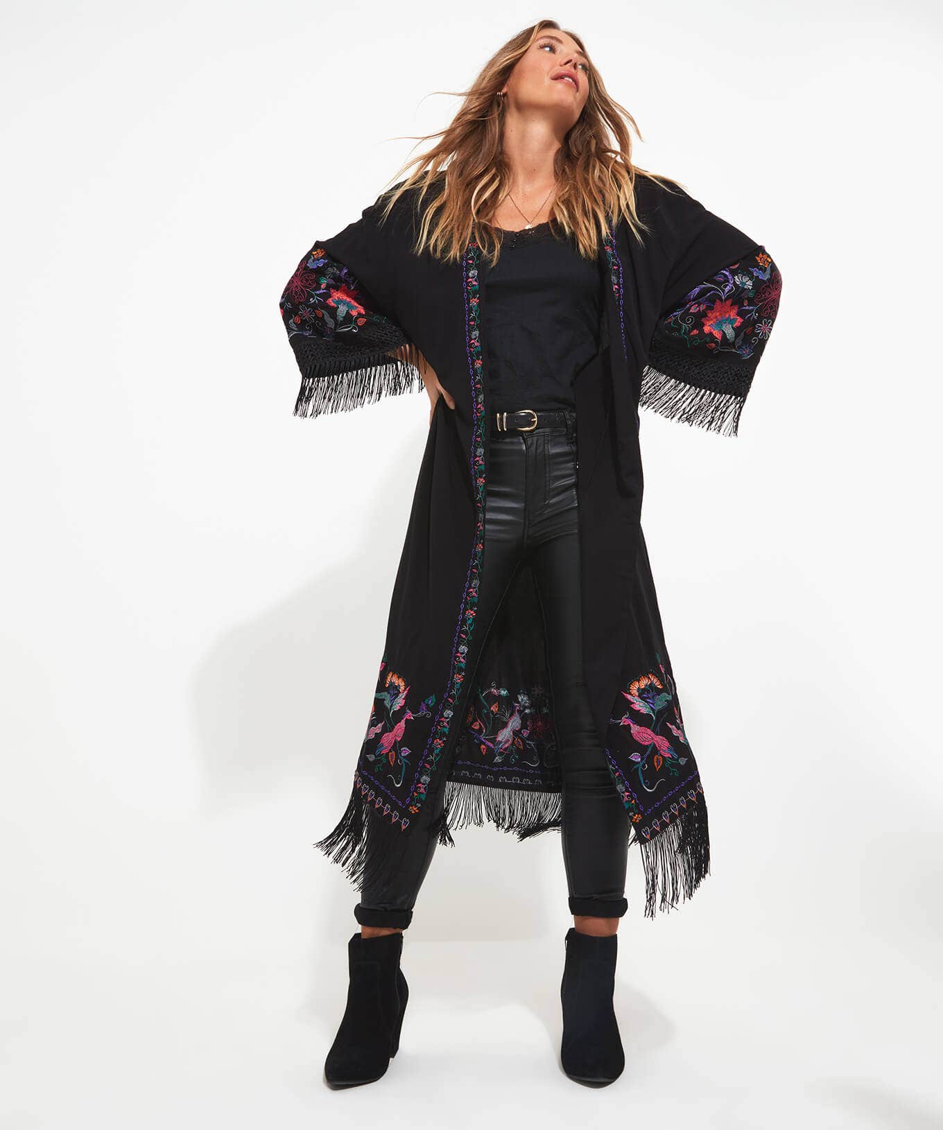 Tops, Tunics & Blouses | Sale Tops, Tunics & Blouses | Women's | Women's Joe Browns Exquisite Embroidered Kimono Black