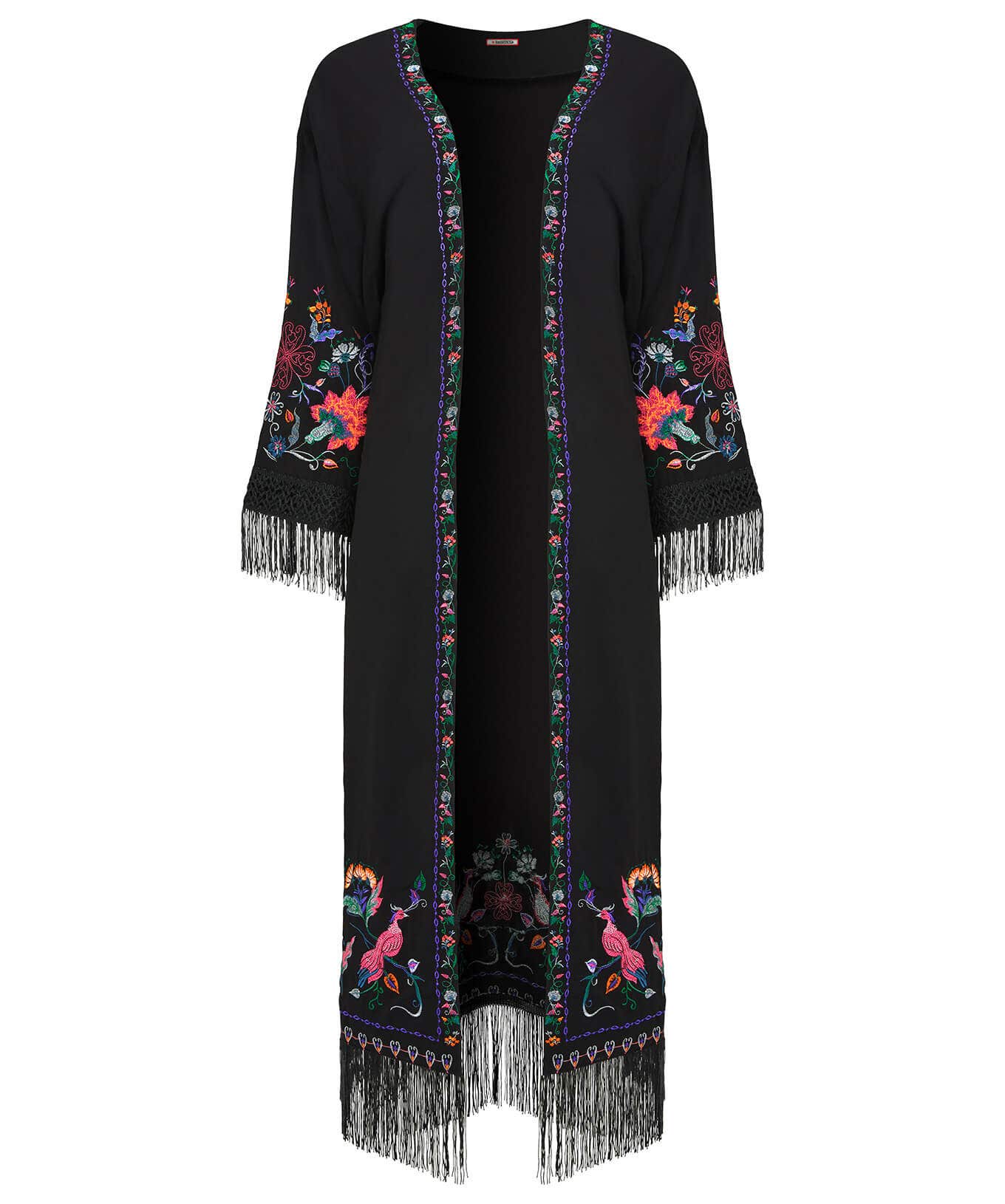 Tops, Tunics & Blouses | Sale Tops, Tunics & Blouses | Women's | Women's Joe Browns Exquisite Embroidered Kimono Black