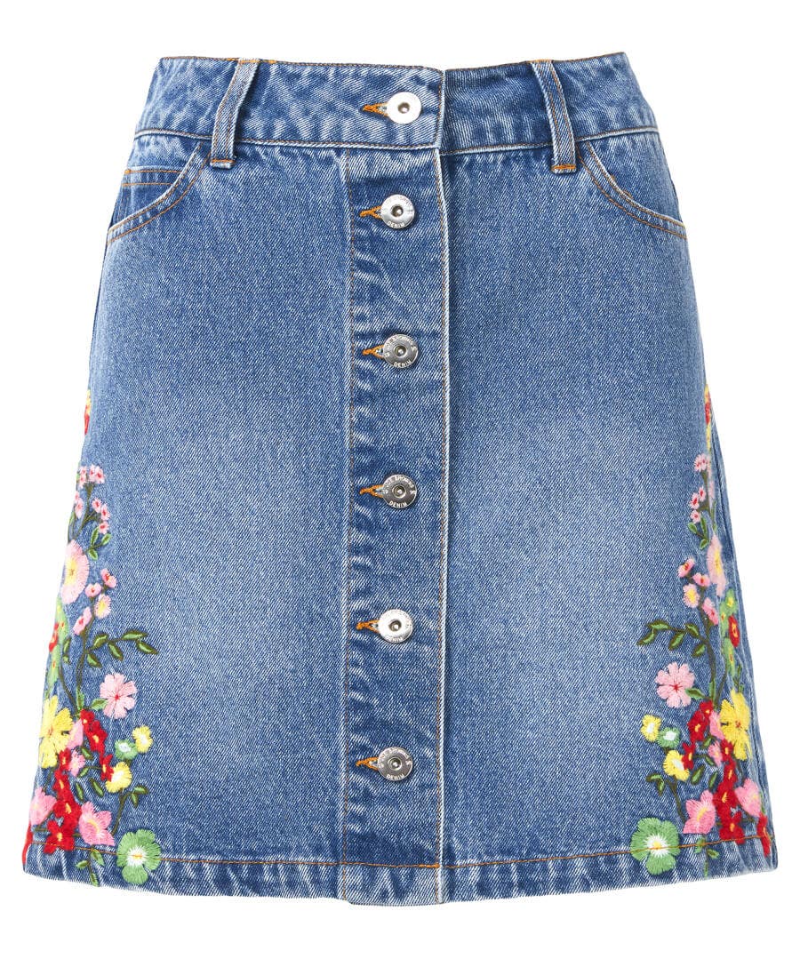 Sale Skirts | Women's Joe Browns Fabulous Flora Denim Skirt Blue