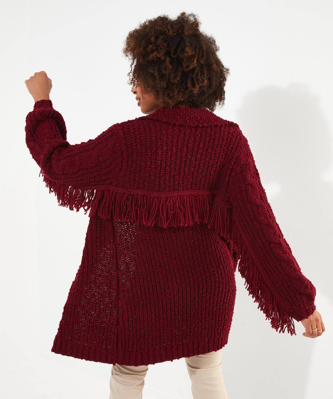 Cardigans & Coatigans | Sale Knitwear & Jumpers | Top Picks | Women's Joe Browns Fabulously Fringed Cardigan Berry