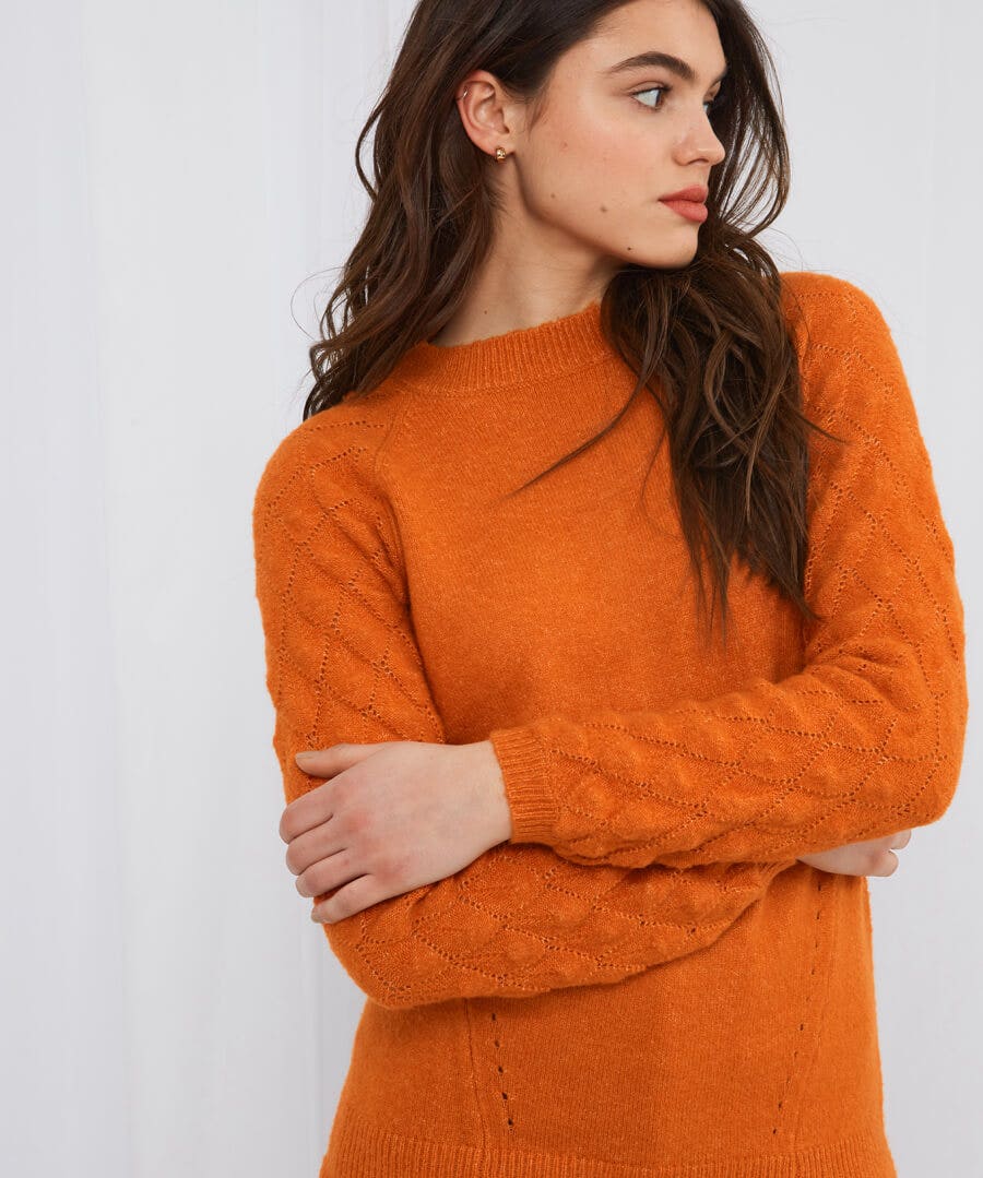 Cardigans & Coatigans | Sale Knitwear & Jumpers | Top Picks | Women's Joe Browns Fancy Sleeve Jumper Orange / Winter White