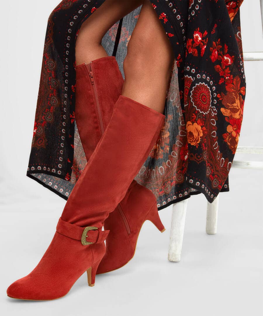 Knee High Boots | Party Footwear | Boots & Shoes | Sale Boots & Shoes | Top Picks | Top Picks | Women's | Women's Joe Browns Feeling Fabulous Boots Burnt Orange