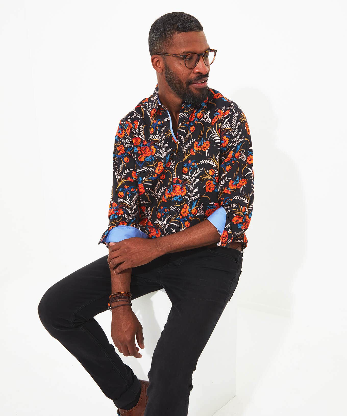 Shop Men's Collection | Funky Shirts | Shirts | Sale Shirts | Top Picks | Top Picks | Men，s | Men，s Joe Browns Fiery Fun Floral Shirt Black