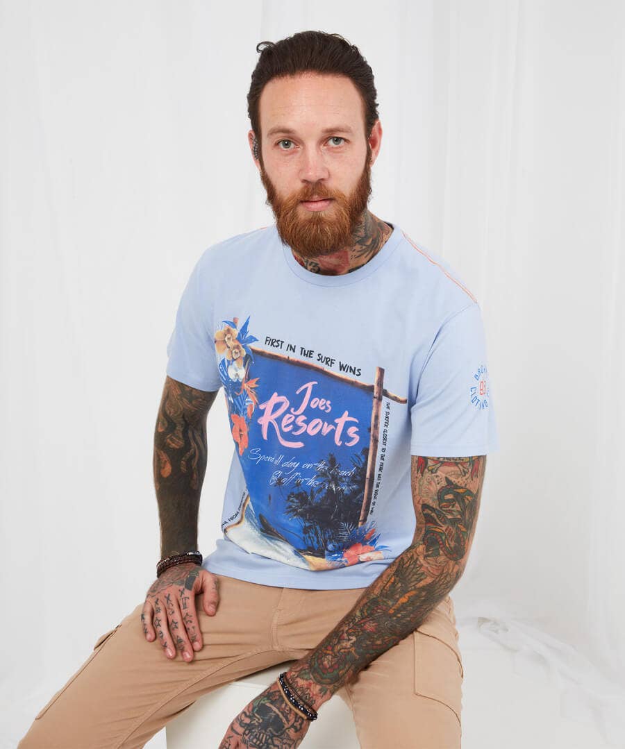 Sale Tops & T-Shirts | Men，s Joe Browns First in Tee Blue