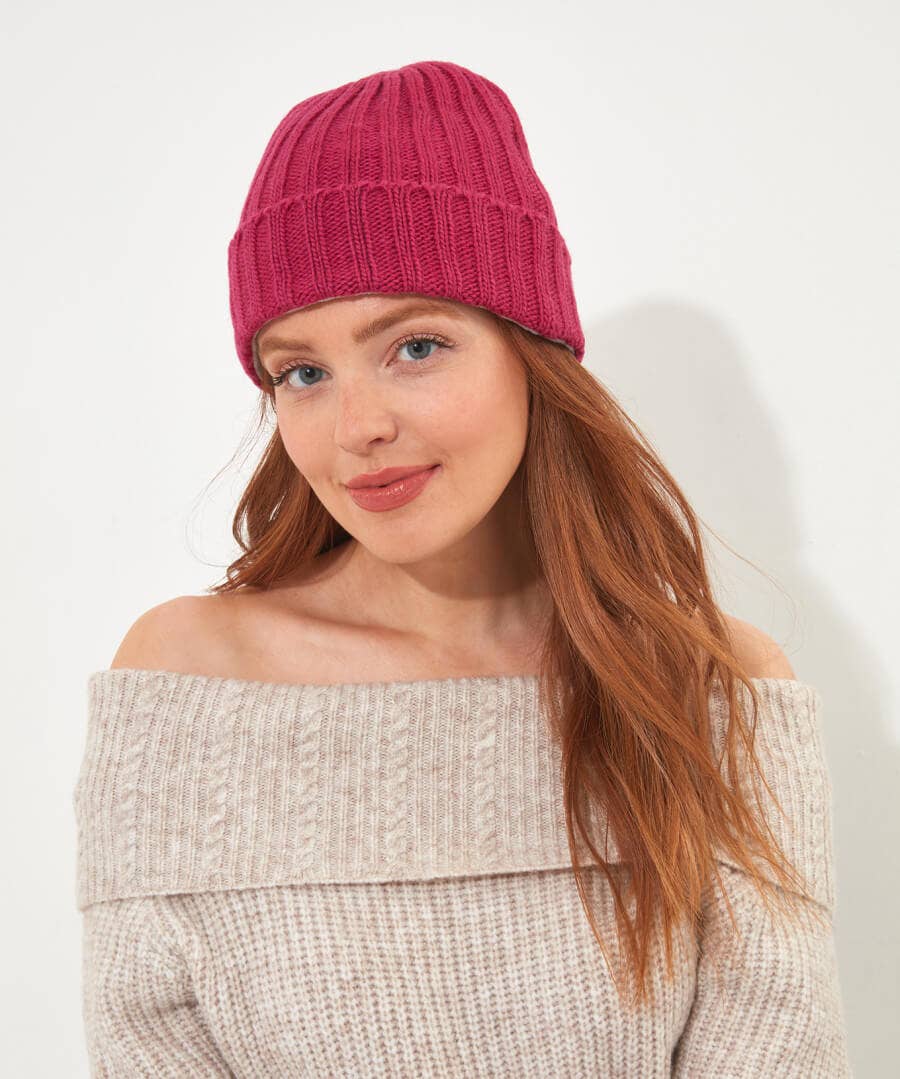 Gifts | Accessories & Jewellery | Sale Accessories & Jewellery | Women's | Women's | Women's Joe Browns Fleece Lined Wool Beanie Magenta