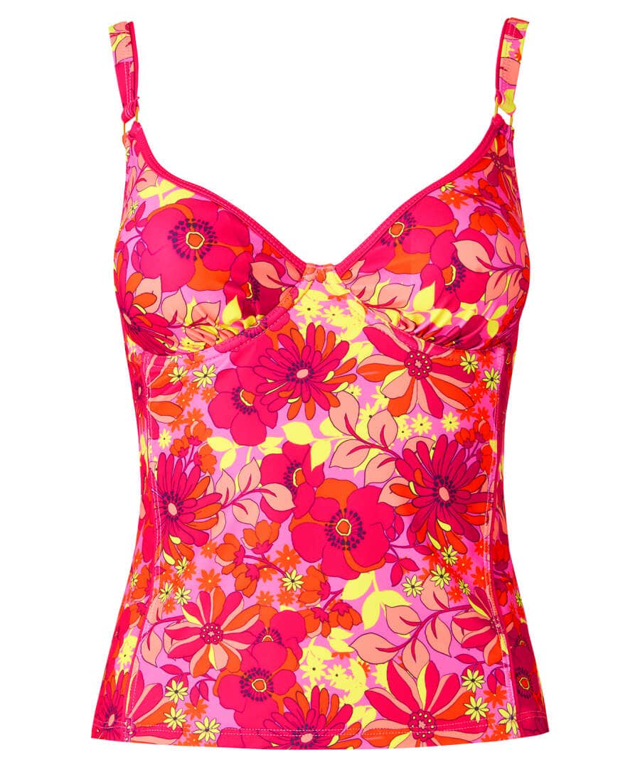 Sale Swimwear | Women's Joe Browns Floral Festival Retro Tankini Top Pink Multi