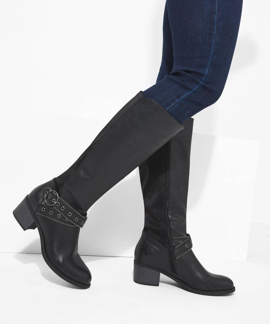 Knee High Boots | Boots & Shoes | Sale Boots & Shoes | Top Picks | Women's | Women's Joe Browns Free Rebel Zip Detail Boots Black