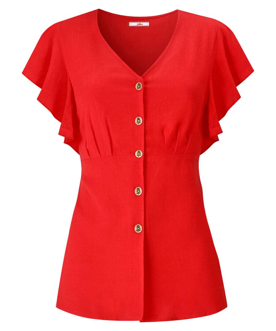 Sale Tops, Tunics & Blouses | Women's Joe Browns Frill Sleeve Blouse Red