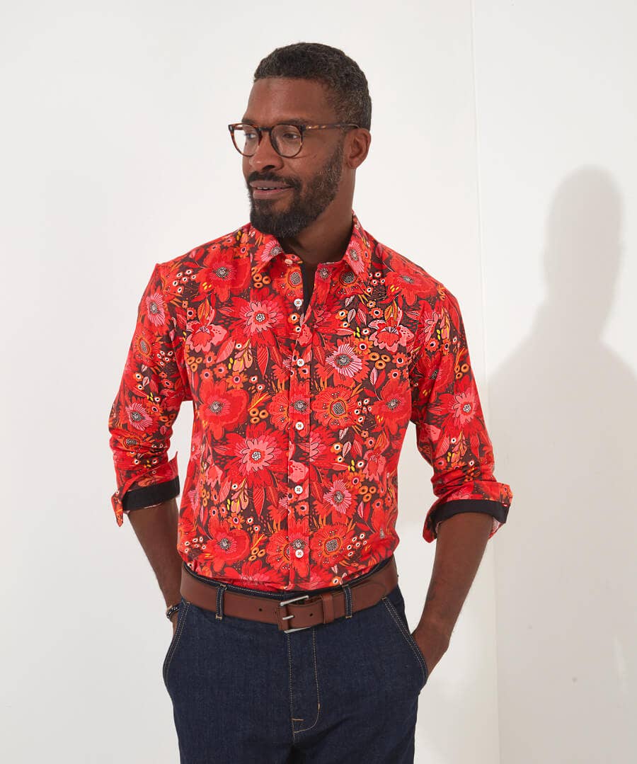 Shop Men's Collection | Funky Shirts | Men's Partywear | Shirts | Top Picks | Top Picks | Top Picks | Men，s Joe Browns Funky Floral Shirt Red