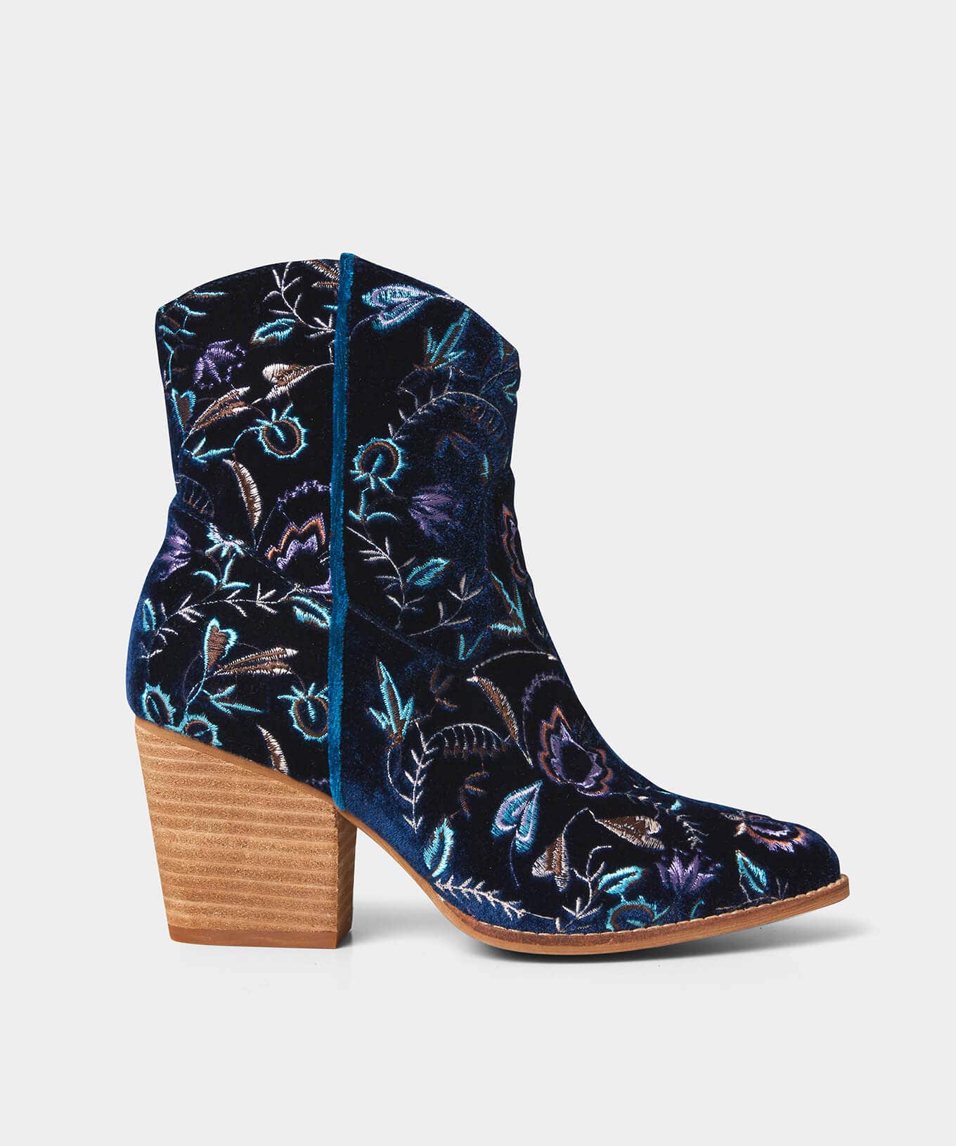 Knee High Boots | Ankle Boots | Boots & Shoes | Sale Boots & Shoes | Top Picks | Top Picks | Women's | Women's Joe Browns Gigi Embroidered Velvet Boots Navy Multi