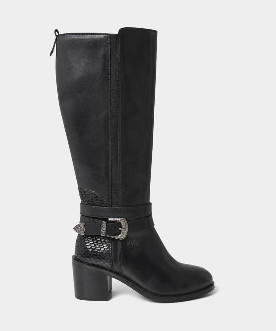 Knee High Boots | Boots & Shoes | Top Picks | Women's Joe Browns Gigi Premium Leather Rider Boots Black