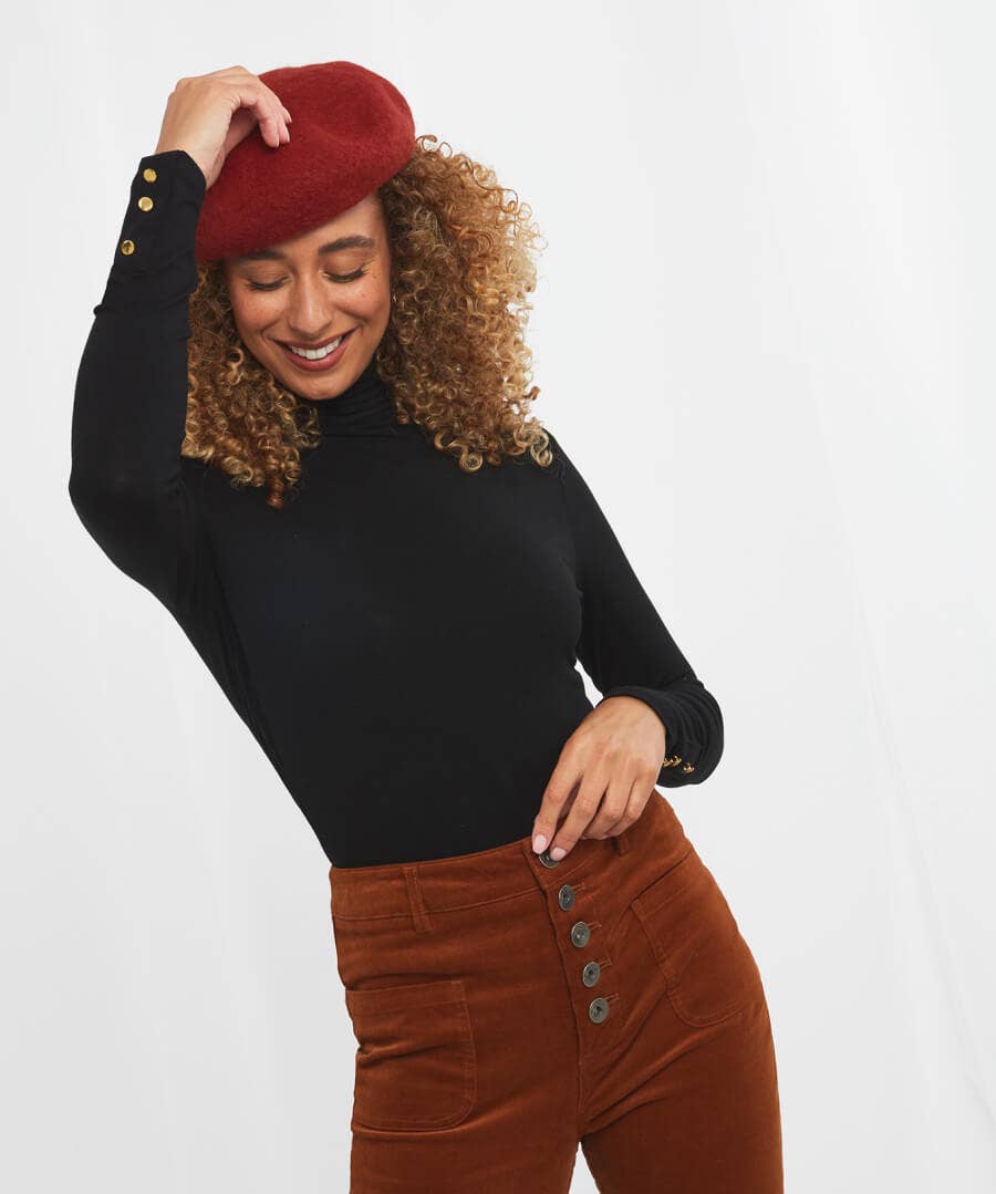 Tops, Tunics & Blouses | Women's Joe Browns Jersey Roll Neck Top Black / Berry / Orange / Winter White