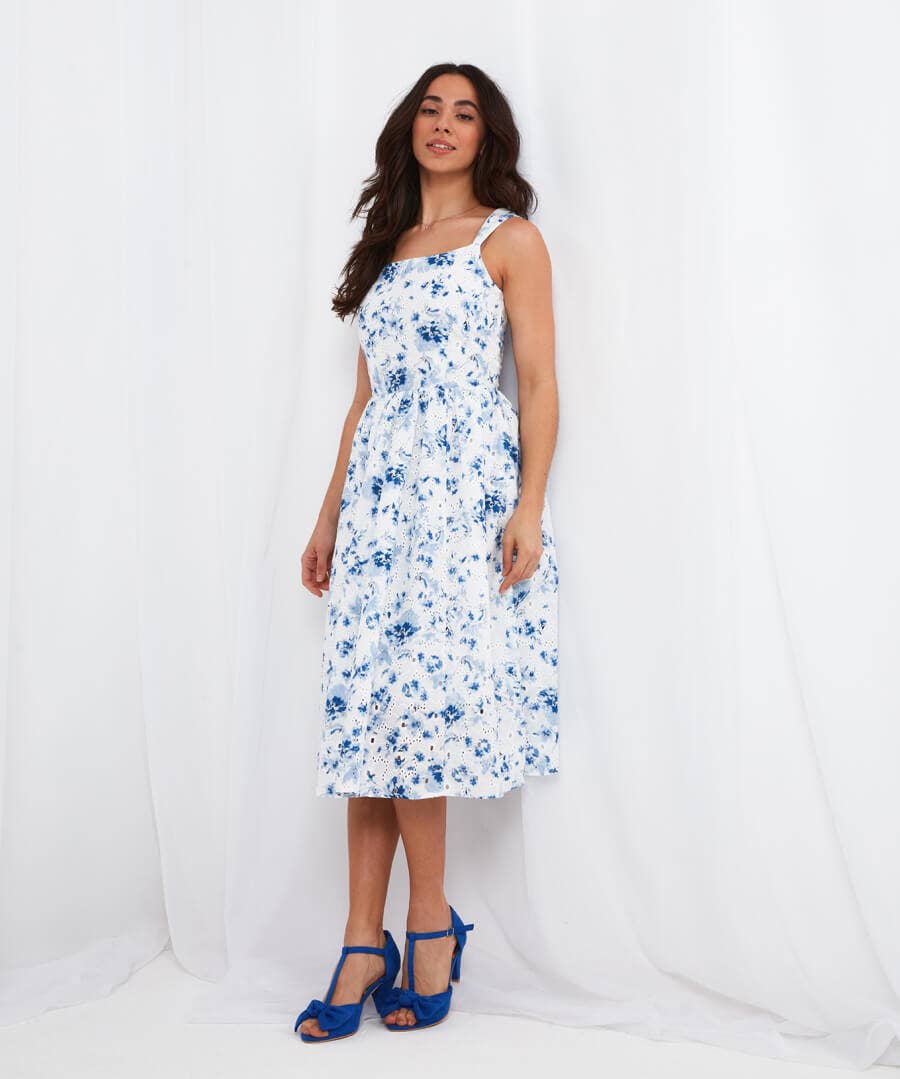 Sale Dresses | Women's Joe Browns Kiera Broderie Dress Blue