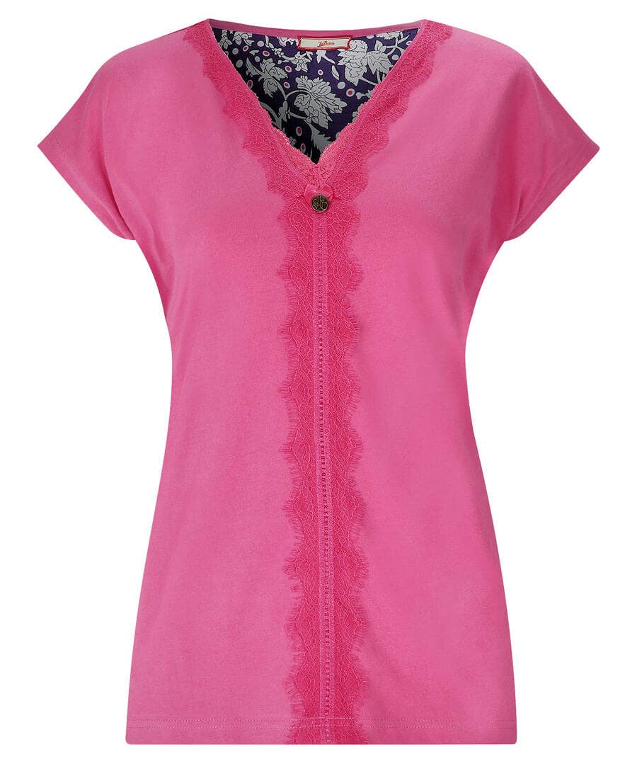 Sale Pyjamas & Loungewear | Women's Joe Browns Lacey Lounge Top Pink