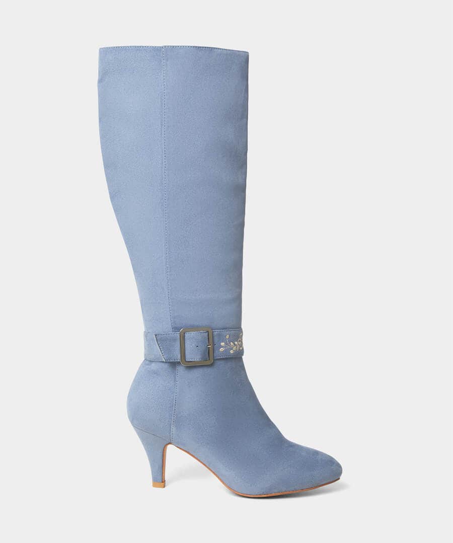 Sale Boots & Shoes | Women's Joe Browns Lakeside Embroidered Detail Boots Pale Blue