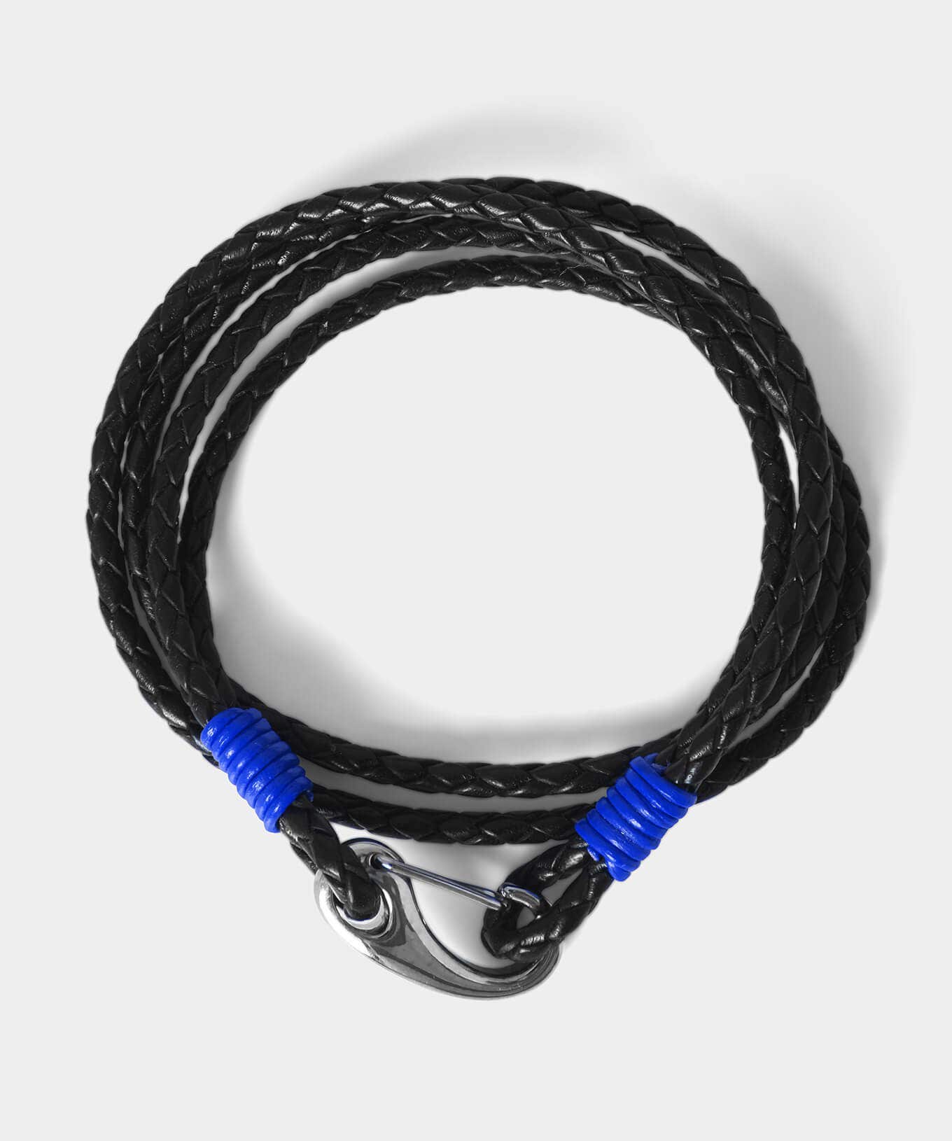 Accessories | Men，s Joe Browns Leather Colour Bound Bracelet Black/Cobalt / Dark Grey/Magenta