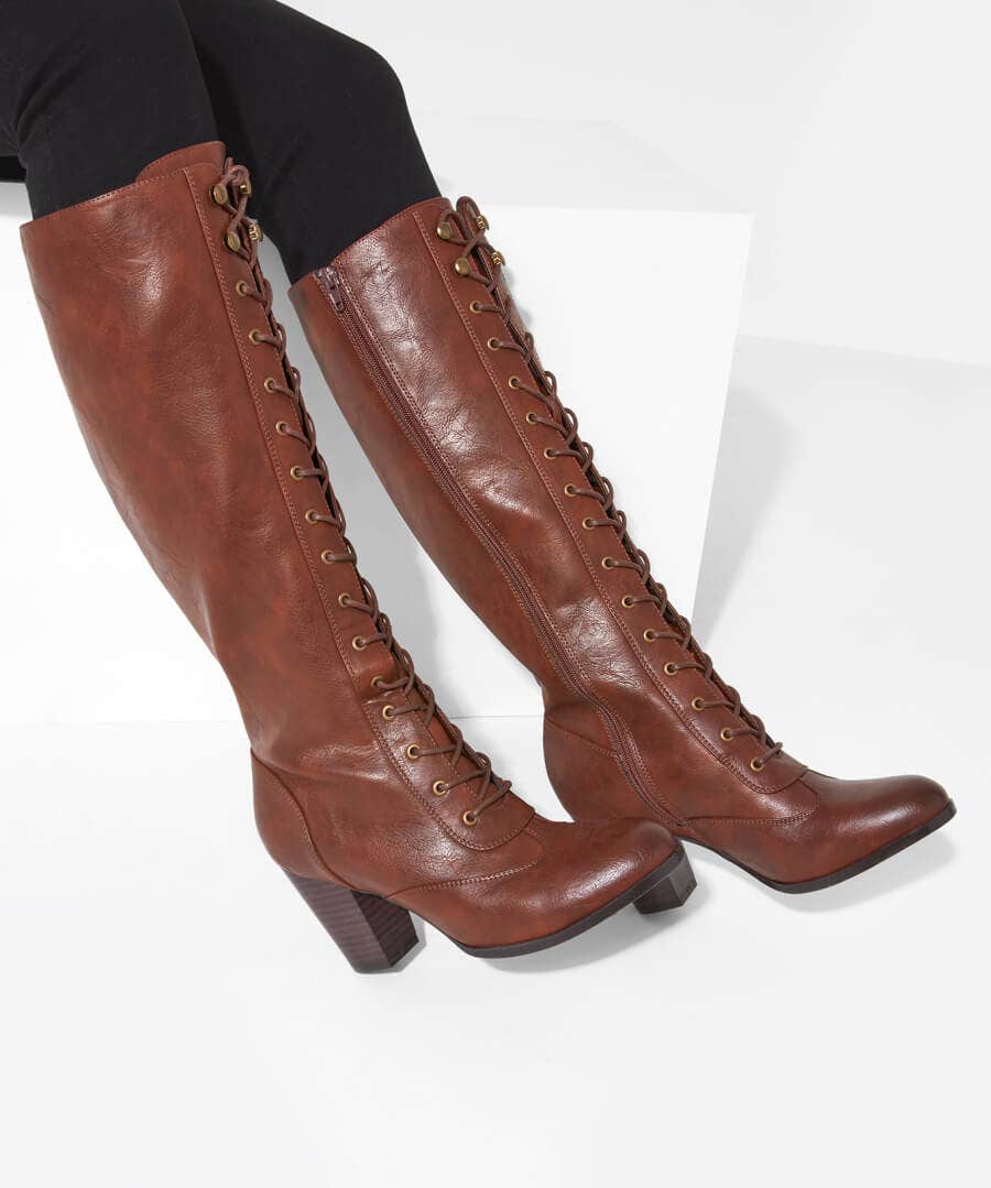 Knee High Boots | Boots & Shoes | Top Picks | Women's Joe Browns Louis Street Lace Up Boots Rich Brown