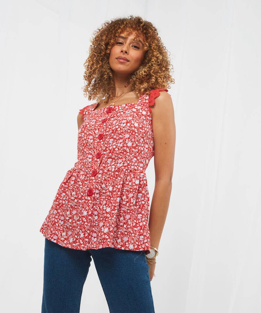 Sale Tops, Tunics & Blouses | Women's Joe Browns Lovely Lace Trim Top Coral