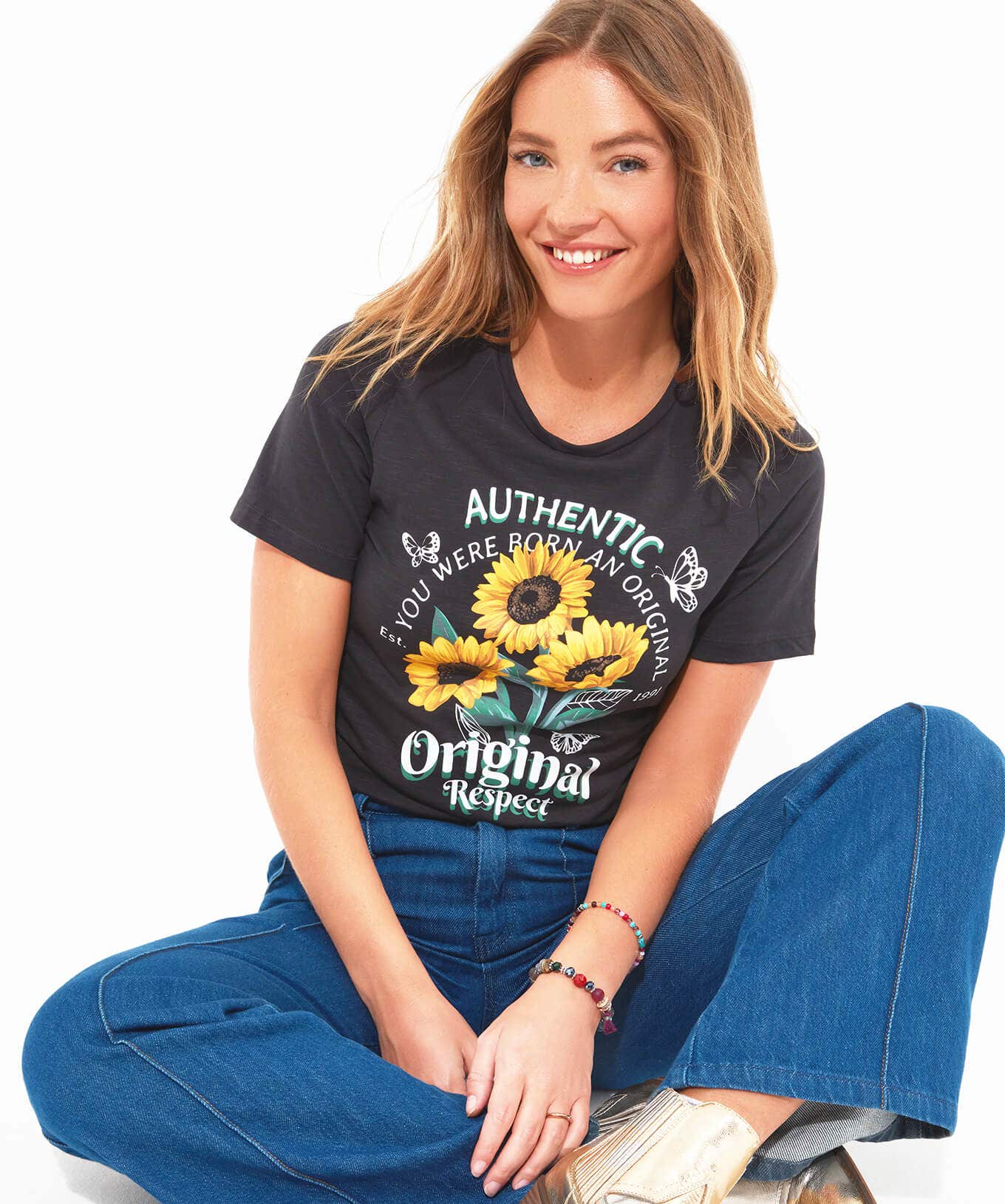 Tops, Tunics & Blouses | Sale Tops, Tunics & Blouses | Women's | Women's Joe Browns Magnificent Sunflower Tee Black