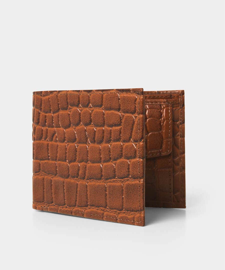 Sale Accessories | Men，s Joe Browns Men's Croc Buff Calf Leather Wallet Tan