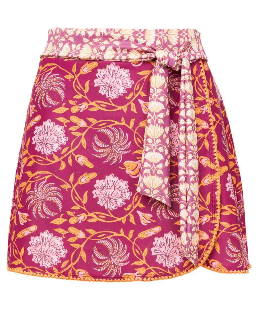 Swimwear | Women's Joe Browns Mexicano Boho Swim Skirt and Brief Set Raspberry Multi