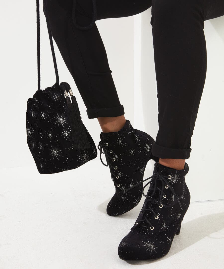 Knee High Boots | Ankle Boots | Party Footwear | Gifts | Boots & Shoes | Sale Boots & Shoes | Top Picks | Top Picks | Top Picks | Women's | Women's | Women's Joe Browns Night Star Velvet Bootees Black